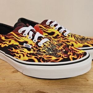 NEW Vans Era Samurai Rising Black Red Flame Canvas Skate Shoes Sneakers